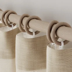 Online GoodHome 10 anneaux et crochets tringle à rideau Symi frêne beige Ø28mm