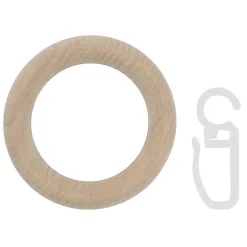 Online GoodHome 10 anneaux et crochets tringle à rideau Symi frêne beige Ø28mm