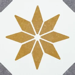 D-C-Fix 6 dalles adhésive murales Wall Tiles Alia effet carreaux de ciment jaune, gris, blanc L.15 x l.15cm* Sticker Et Adhésif Décoratif