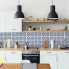 Clearance D-C-Fix 6 dalles adhésives murales Wall Tiles ® Jamila effet carreaux de ciment bleu L.15 x l.15cm