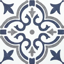 Clearance D-C-Fix 6 dalles adhésives murales Wall Tiles ® Jamila effet carreaux de ciment bleu L.15 x l.15cm