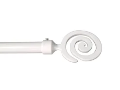 Sojam 1 ENSEMBLE EMBOUT SPIRALE - 1 BARRE ET 2 EMB ET 2 SUP 13-20CM - BLANC LAQUE - 120-210CM - DIAMETRE 20* Kit De Barre De Rideau
