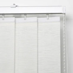 Clearance Madeco 5 lamelles verticales orientables 89mm pour store californien blanc paille sans chaînette H.260cm,