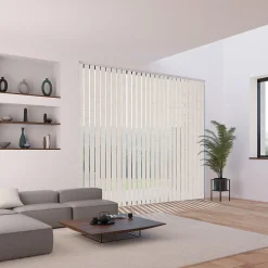 Hot Madeco 5 lamelles verticales orientables 89mm pour store californien beige paille sans chaînette H.260cm,