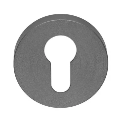 Online Hardwarexchange 2 poignées rosace carrée A CLIPSER, rosace trou de clé I pour cylindre, finition gris garantie 5 ans, pour porte d'entrée.