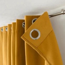 Cmadeco 2 rideaux thermique à œillets, jaune moutarde, 135x240cm, doublure polaire, collection Nordica,* Rideau Thermique|Rideau