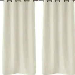 Cmadeco 2 rideaux thermique à œillets, écru, 135x240cm, doublure polaire, collection Nordica,* Rideau Thermique