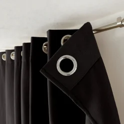 Cmadeco 2 rideaux thermique à œillets, noir, 135x240cm, doublure polaire, collection Nordica,* Rideau Thermique