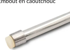 CDéco 2 Tringles à Rideaux, Sans Perçage, par Pression, Nickel, Extensible 50-80 cm* Kit De Barre De Rideau
