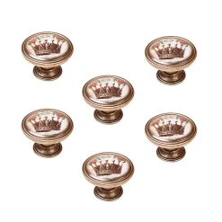 Sale Nesu 6 Un. bouton poignées de meuble Vintage Retro métal bronze vieilli femme - diamètre 37MM