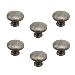 New Nesu 6 Un. poignées de meuble en argent âgé pour tiroir - diamètre 30MM