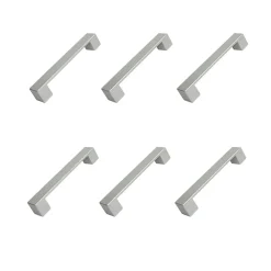 Outlet Nesu 6 Un. poignées de meuble en résine plastique ABS chromé mat porte armoire cuisine - entraxe 128MM