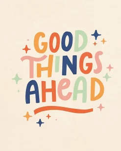Clearance Dada Art Affiche " Good things " multicouleurs sur fond beige l.24 x l.30 cm