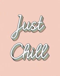 Sale Dada Art Affiche " Just chill " rose l.24 x l.30 cm