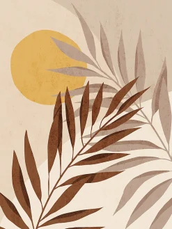 Outlet Dada Art Affiche branche, soleil beige et orcre l.30 x H.40 cm