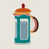 Dada Art Affiche cafetière multicouleurs l.30 x l.30 cm* Affiche