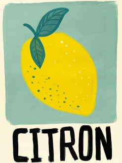 Online Dada Art Affiche citron jaune l.30 x H.40 cm