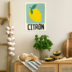 Online Dada Art Affiche citron jaune l.30 x H.40 cm