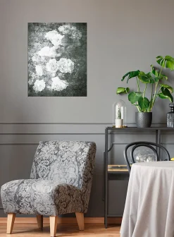 Sale Dada Art Affiche fleurs noir et blanc 40 x 50 cm
