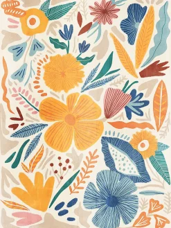 Online Dada Art Affiche Flowers multicouleur l.30 x H.40 cm