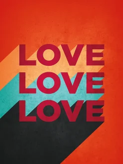 Online Dada Art Affiche Love sur fond rouge l.30 x l.40 cm