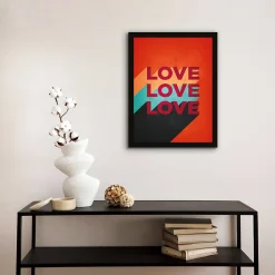 Online Dada Art Affiche Love sur fond rouge l.30 x l.40 cm