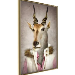 Sale Paris Prix Affiche Murale Encadrée "Animal Alter Ego Antelope" 30 x 42 cm Or