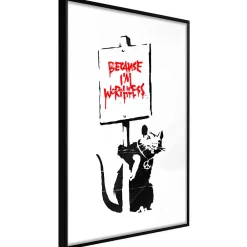 Sale Paris Prix Affiche Murale Encadrée "Banksy Because I'm Worthless" 30 x 42 cm Noir