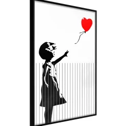 Best Paris Prix Affiche Murale Encadrée "Banksy Love is in the Bin" 40 x 60 cm Noir
