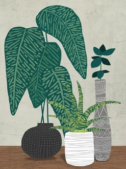 Online Dada Art Affiche plantes et vases verts l.30 x l.40 cm