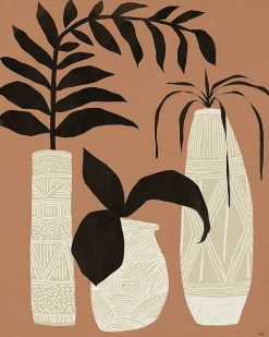 Clearance Dada Art Affiche poterie sur fond terracotta l.30 x l.40 cm