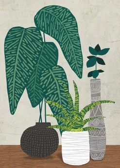 Clearance Dada Art Affiche pots et plantes L.40 x H.50cm