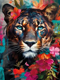 Sale Dada Art Affiche tigre multicouleurs l.60 x l.80 cm