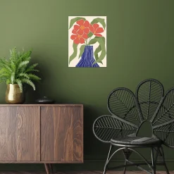 Sale Dada Art Affiche vase terracotta et bouquet de fleurs l.50 x l.70 cm