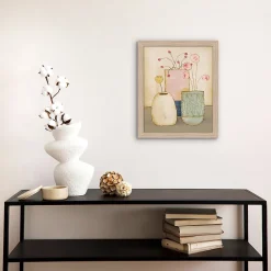 Clearance Dada Art Affiche vases vintage rose l.24 x H.30 cm