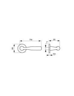 Clearance Thirard aire de béquilles Junon pour porte, carré 7mm, nickelé brossée -