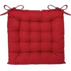 Outlet Eden Assise de chaise matelassée coton 38 x 38 cm rouge