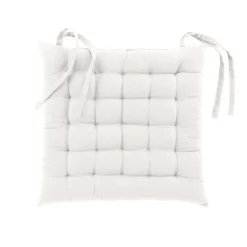 Clearance Douceur D'Intérieur Assise matelassée en coton et polyester recyclé (38x38 cm - Blanc)