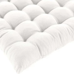 Clearance Douceur D'Intérieur Assise matelassée en coton et polyester recyclé (38x38 cm - Blanc)