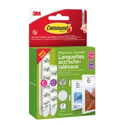 Outlet 3M Command Assortiment languette adhésive accroche-tableaux moyennes/grandes max 5/7kg