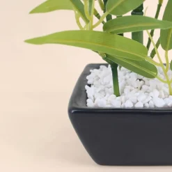 Hot Ornami Bambou artificiel pot en céramique 40cm