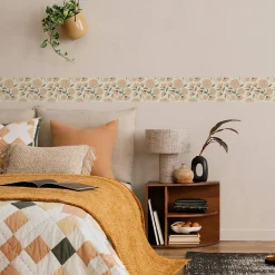 Hot Muralo Bande Décorative auto-adhésif FLEURS Feuilles Rétro Pour Chambre 10cm x 300cm
