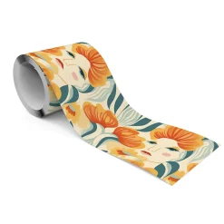 Clearance Muralo Bande Décorative auto-adhésif VISAGES Fleurs Feuilles Pour Salon 10cm x 300cm