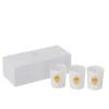 J-Line Boite de 3 bougies senteur en paraffine blanc 21.5x9.5x7 cm* Bougie Et Senteur