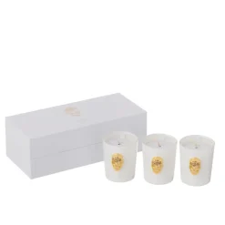 J-Line Boite de 3 bougies senteur en paraffine blanc 21.5x9.5x7 cm* Bougie Et Senteur