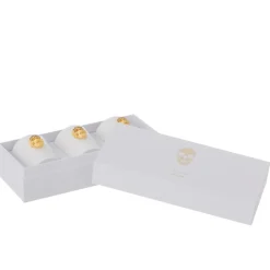 J-Line Boite de 3 bougies senteur en paraffine blanc 21.5x9.5x7 cm* Bougie Et Senteur
