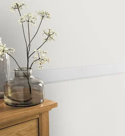 Hot GoodHome Bordure adhésive vinyle expansé Molis blanc
