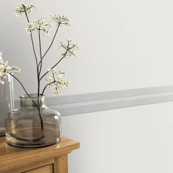 Clearance GoodHome Bordure adhésive vinyle expansé Scabra blanc