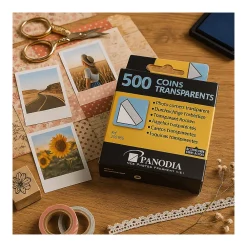 Best Ceanothe Boîte de 500 coins photos adhésifs transparents - Marque Française