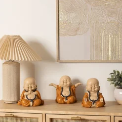 Atmosphera Créateur D'Intérieur Bouddha Baya H.16cm résine assorti- Noir- Atmosphera* Statue Décorative